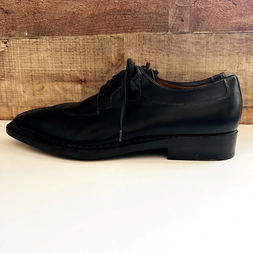 NWT $950 Nordstrom Santoni Men's Black Leather Shoes